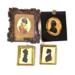 Four 19th Century silhouettes To include an officer,