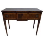 A 19th Century inlaid mahogany side table The rectangular top with boxwood and ebony arrowhead