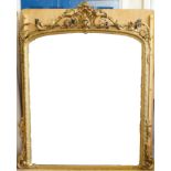 A large and highly ornate Victorian gilt gesso over mantel mirror Featuring stylised scrolling