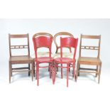 Six assorted chairs To include a pair of 19th Century oak country chairs with board seats,