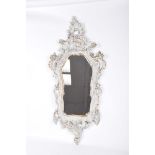 A painted and gilded wood wall mirror in the Rococo style, late 19th,