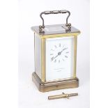 A brass cased carriage clock,