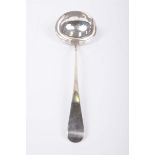 A George III silver ladle Of plain form, possibly by Stephen Adams, London 1807, length 30cm,