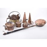 Collection of copperware,