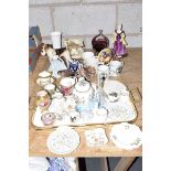 A collection of decorative ceramics To include Aynsley fruit pattern cups and saucers,
