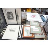 Thirteen assorted pictures and prints To include black and white engraving, local interest Chester,