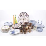 Large collection of ceramics, mid to late 19th century To include a copper J M plate warmer,