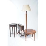 Four items of furniture To include an early 20th Century carved oak plant stand with a single