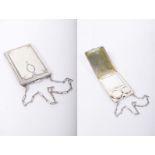 A white metal ladies silver purse Of rectangular form, with spot hammered decoration,