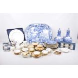 A quantity of decorative tea wares and ceramics To include a Royal Doulton coaching scene part tea