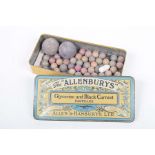 A collection of antique pottery marbles To include a pair of large marbles,