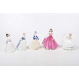 Five Royal Doulton figurines To include "Pamela" HN2478, "Equestrienne", "Alison" HN2336,