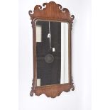 A Chippendale-style mahogany framed wall mirror,