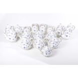 A large collection of Furnivals blue and white teapots and coffee pots etc To include six teapots,