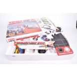 A boxed Scalextric 500 racing game Containing various cars and track - box af and a Tomy AFX