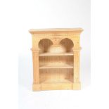 A Gothic style pine open bookcase,