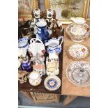 A collection of decorative ceramics, 19th Century and later To include copper lustre jugs,