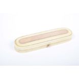 A 19th century ivory and rose metal pin box Of oval form,