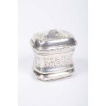 A continental silver snuff box, possibly Dutch Of rectangular tapered form,