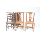 A pair of 19th Century country chairs Possibly fruit wood,