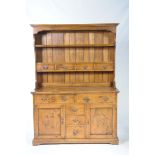 A rustic oak Georgian style high back dresser from the Royal Oak Collection by Arighi Bianchi The