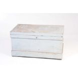 A Victorian painted pine linen box The hinged rectangular top enclosing a vacant interior,