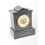 A black slate mantle clock, late 19th early 20th Century 9.