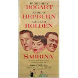 'Sabrina' 3-sheet linen back poster 1954 Romance stars Audrey Hepburn,