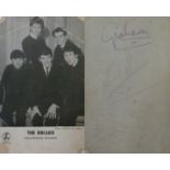 The Hollies autographed parlophone promo card Card bears signatures from Graham Nash, Eric Haydock,