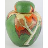 An Art Deco Carlton ware jar and cover Of tapering shouldered form,