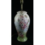 A large modern Moorcroft pottery table lamp Of inverted baluster form,