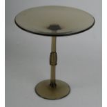 An Art Deco Schneider French glass tazza Of plain form with a single knop stem,