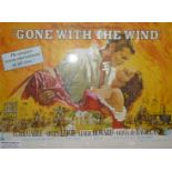 'Gone with the Wind' British Quad Poster 30x40" (flat) artist Howard Terpning a 1980 re-release of