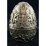 A Stuart Devlin hallmarked silver gilt commemorative egg Produced to commemorate 'The Silver