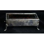 A George V hallmarked silver and tortoiseshell dressing table box Of rectangular form, London 1913,