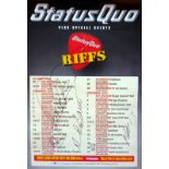 Status Quo 'Riffs' Tour poster autographed Signed in Black by Rick Parfitt, Francis Rossi,