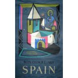 Vintage travel poster Romanesque Art in Spain, ortega 1950, measures 62.