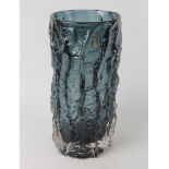 A Whitefriars glass bark effect vase Designed by Geoffrey Baxter,
