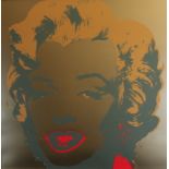 After Andy Warhol 'Marilyn Monroe' Lithograph print, inset in silvered frame,