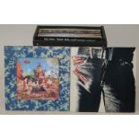 Storage case containing twenty six records by The Rolling Stones Included amongst is their debut