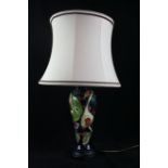 A modern Moorcroft table lamp Of tapering cylindrical form,