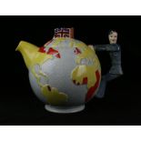 An Art Deco Empire Ware Globe teapot Printed factory marks to base,