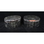 A pair of WMF silver-plated tea caddies Each of shaped oval form, impressed marks to rim,