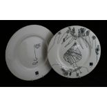 Two limited edition Poole Lifestyle pottery cabinet plates Designed by Uri Geller,