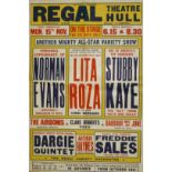 Regal Theatre, Hull poster 'Another Mighty All-Star Variety Show' which features Norman Evans,