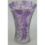 An Art Nouveau cameo glass vase Of trumpet form, possibly by Thomas Webb, having floral decoration,