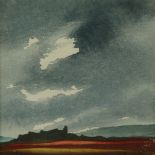 Trevor Grimshaw (British, 1947-2001) - 'Hills and Clouds 2' Watercolour, unsigned, 8½x8½cm,