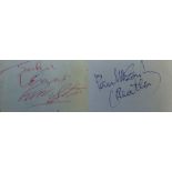 The Beatles Autographs A double page removed from vendors autograph book bears signatures from John