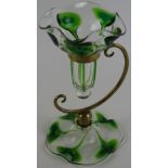 An Art Nouveau James Powell glass vase With detachable posy holder,