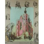 Feliks Topolski (1907-1989) 'Lord Hailsham' Pencil signed limited edition lithograph print,